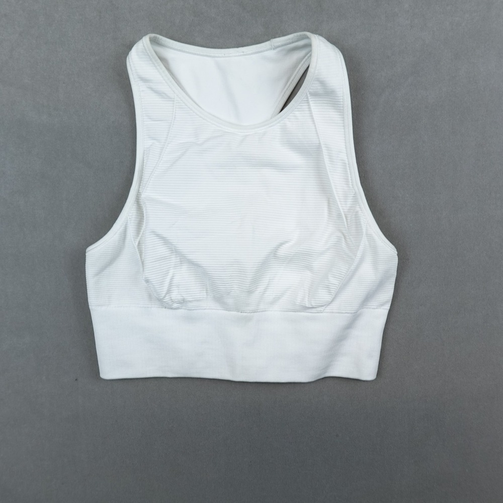 Lululemon Ebb To Train Sports Bra White Womens Racerback Size 6